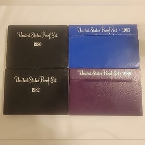 U.S. Proof Sets 1980, 1982, 1983, 1986